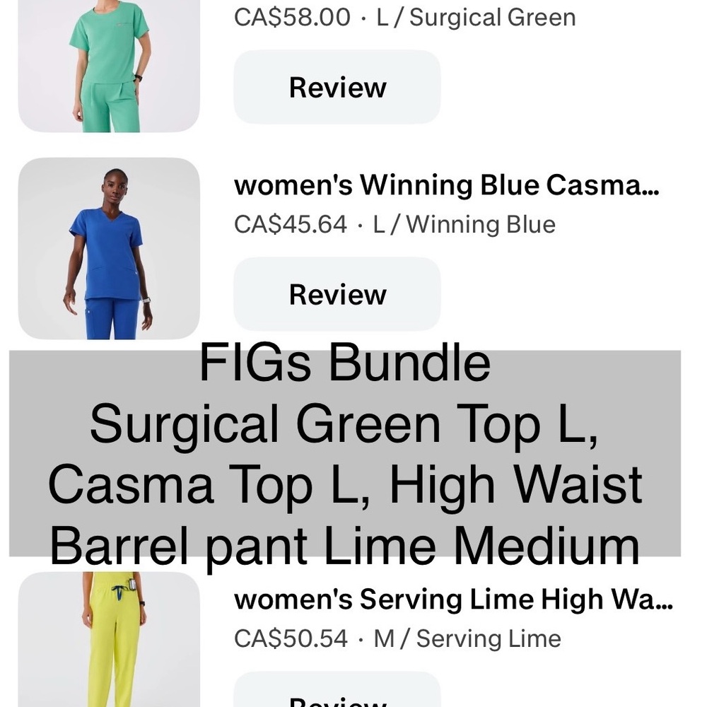 Figs Surgical Green and Winning Blue Top Bundle